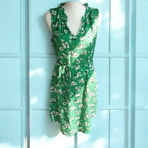 Market & Spruce Green white Floral belted Dress size XL
